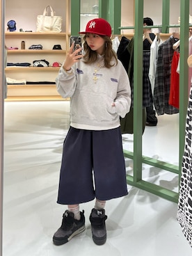 「A BATHING APE（アベイシングエイプ）のアイテム」を使った、SHIORIさん（レディース・152cm）の春コーディネート