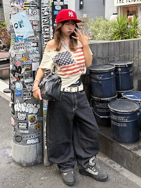 「AVIREX（アヴィレックス）のアイテム」を使った、SHIORIさん（レディース・152cm）の夏コーディネート