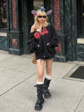 「アイテム（レッグウェア）」を使った、SHIORIさん（レディース・152cm）の秋コーディネート