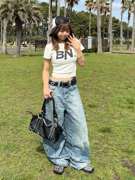 「Tシャツ×デニム」｜SHIORIさん（レディース・152cm）の春コーディネート
