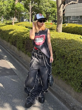 「アイテム（タンクトップ）」を使った、SHIORIさん（レディース・152cm）の秋コーディネート