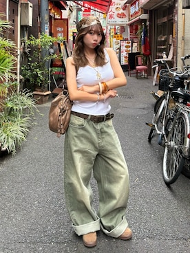 「wakemake（ウェイクメイク）のアイテム（アイシャドウ）」を使った、SHIORIさん（レディース・152cm）の夏コーディネート