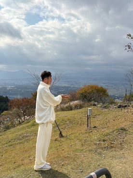 「アイテム（セットアップ）」を使った、moxaiさん（メンズ・183cm）の秋コーディネート