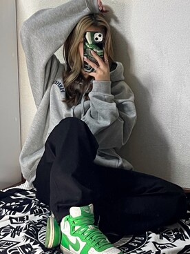 「pr」｜「アイテム（パーカー）」を使った、ayanaさん（レディース・150cm）の冬コーディネート