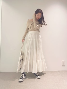 「アイテム（スカート）」を使った、Stylevoice_Sayuriさん（レディース・165cm）の冬コーディネート