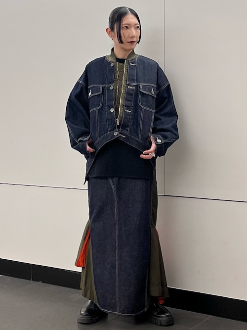 UN3D.（アンスリード） デニムジャケット gジャン MA-1 DOCKING DENIM