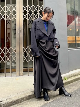 「UN3D.（アンスリード）のアイテム（その他アウター）」を使った、YUKIさん（レディース・161cm）の春コーディネート