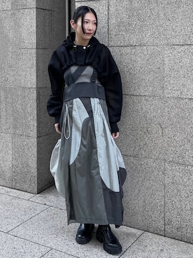 「UN3D.（アンスリード）のアイテム」を使った、YUKIさん（レディース・161cm）の春コーディネート