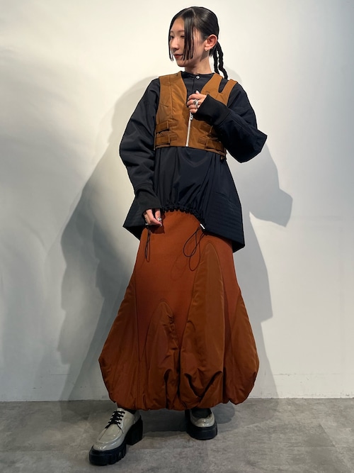 UN3D.（アンスリード） ブラウス シャツ PADDING HEM DESIGN SH