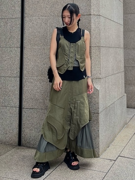 「ビスチェコーデ」｜「アイテム（その他トップス）」を使った、YUKIさん（レディース・161cm）の夏コーディネート