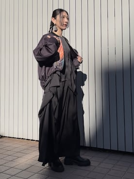 「UN3D.（アンスリード）のアイテム（ブルゾン）」を使った、YUKIさん（レディース・161cm）の冬コーディネート