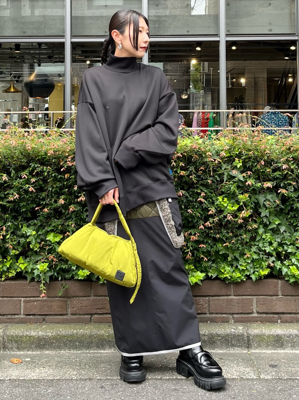 UN3D. ファブリックミックススウェットスカート 38