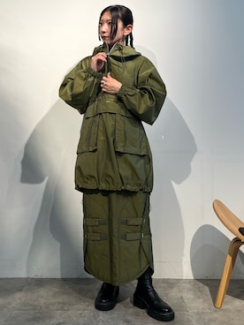 「アイテム（ミリタリージャケット）」を使った、YUKIさん（レディース・161cm）の秋コーディネート