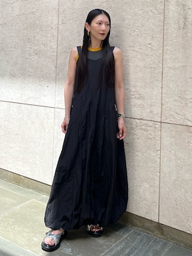 「アイテム（ピアス（両耳用）、イエロー系）」を使った、YUKIさん（レディース・161cm）の夏コーディネート