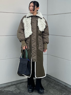 「アイテム（その他アウター、グリーン系）」を使った、YUKIさん（レディース・161cm）の秋コーディネート