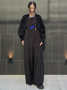 「アイテム（つなぎ/オールインワン）」を使った、YUKIさん（レディース・161cm）の冬コーディネート