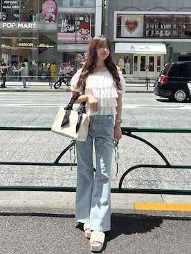 「one after another NICE CLAUP（ワンアフターアナザーナイスクラップ）のアイテム」を使った、mokaさん（レディース・159cm）の夏コーディネート