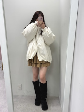 「one after another NICE CLAUP（ワンアフターアナザーナイスクラップ）のアイテム（ダウンジャケット/コート）」を使った、mokaさん（レディース・159cm）の冬コーディネート