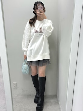 「one after another NICE CLAUP（ワンアフターアナザーナイスクラップ）のアイテム（スウェット）」を使った、mokaさん（レディース・159cm）の秋コーディネート