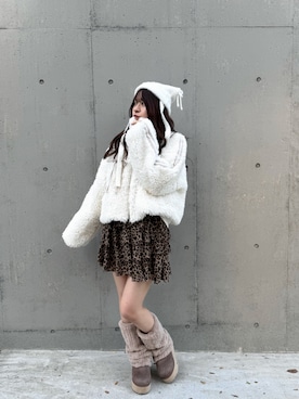 「one after another NICE CLAUP（ワンアフターアナザーナイスクラップ）のアイテム（ニットキャップ/ビーニー）」を使った、mokaさん（レディース・159cm）の秋コーディネート
