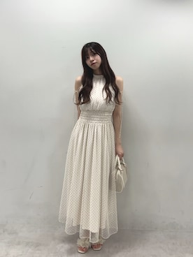 「one after another NICE CLAUP（ワンアフターアナザーナイスクラップ）のアイテム（ワンピース/ドレス）」を使った、mokaさん（レディース・159cm）の夏コーディネート