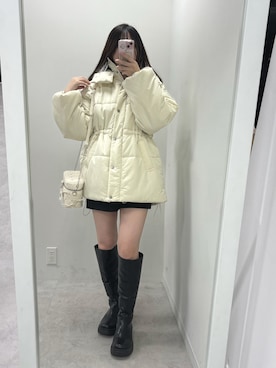 「nice claup」｜「アイテム（ダウンジャケット/コート）」を使った、mokaさん（レディース・159cm）の秋コーディネート
