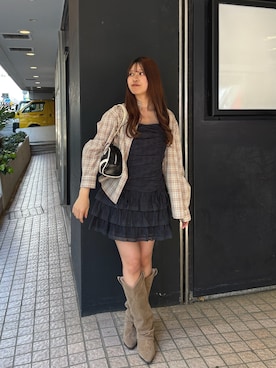 「one after another NICE CLAUP（ワンアフターアナザーナイスクラップ）のアイテム（ブーツ）」を使った、mokaさん（レディース・159cm）の春コーディネート