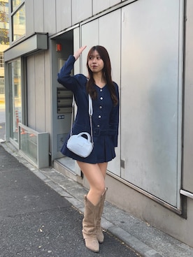 「one after another NICE CLAUP（ワンアフターアナザーナイスクラップ）のアイテム（ブーツ）」を使った、mokaさん（レディース・159cm）の冬コーディネート