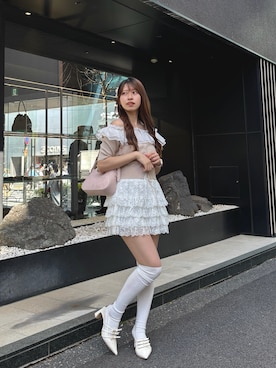 「one after another NICE CLAUP（ワンアフターアナザーナイスクラップ）のアイテム（ニット/セーター）」を使った、mokaさん（レディース・159cm）の春コーディネート