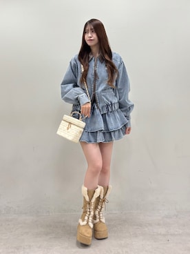 「アイテム（ミリタリージャケット）」を使った、mokaさん（レディース・159cm）の秋コーディネート