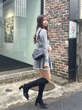 「one after another NICE CLAUP（ワンアフターアナザーナイスクラップ）のアイテム（その他シューズ）」を使った、mokaさん（レディース・159cm）の冬コーディネート
