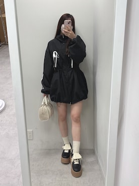 「one after another NICE CLAUP（ワンアフターアナザーナイスクラップ）のアイテム（ブルゾン）」を使った、mokaさん（レディース・159cm）の冬コーディネート