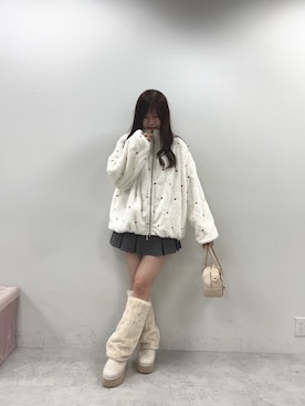 「one after another NICE CLAUP（ワンアフターアナザーナイスクラップ）のアイテム（ブルゾン）」を使った、mokaさん（レディース・159cm）の冬コーディネート