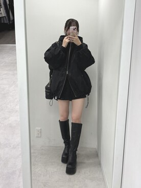「nice claup」｜「アイテム（ダウンジャケット/コート）」を使った、mokaさん（レディース・159cm）の秋コーディネート