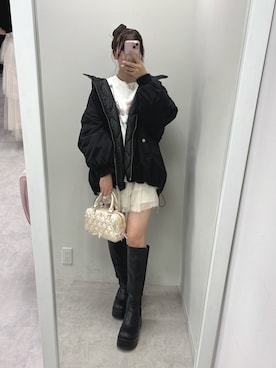 「one after another NICE CLAUP（ワンアフターアナザーナイスクラップ）のアイテム（スウェット）」を使った、mokaさん（レディース・159cm）の秋コーディネート