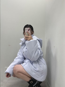 「nice claup」｜「アイテム（ダウンジャケット/コート）」を使った、mokaさん（レディース・159cm）の秋コーディネート