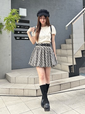 「アイテム（キャスケット）」を使った、mokaさん（レディース・159cm）の夏コーディネート
