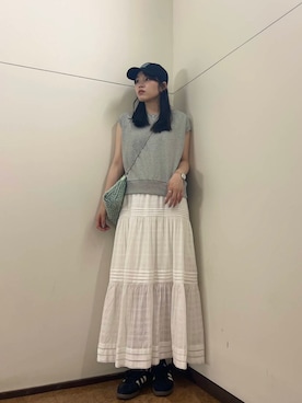 「アイテム（ベスト）」を使った、Moeさん（レディース・168cm）の夏コーディネート
