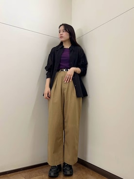 「ITEMS URBANRESEARCH（アイテムズ アーバンリサーチ）のアイテム（チノパンツ）」を使った、Moeさん（レディース・168cm）の秋コーディネート