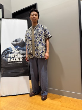 「Eddie Bauer（エディーバウアー）のアイテム」を使った、EDDIE BAUER@イーアスつくば店さん（骨格ナチュラル・メンズ・171cm）の夏コーディネート