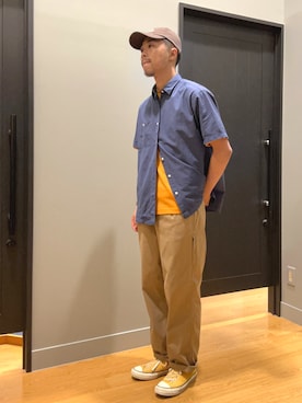 「アイテム（チノパンツ）」を使った、EDDIE BAUER@イーアスつくば店さん（メンズ・171cm）の夏コーディネート
