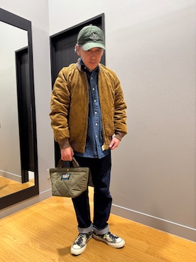 「アイテム（キャップ）」を使った、EDDIE BAUER@イーアスつくば店さん（メンズ・167cm・50代）の秋コーディネート