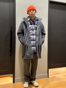 「アイテム（ニットキャップ/ビーニー）」を使った、EDDIE BAUER@イーアスつくば店さん（メンズ・173cm）の秋コーディネート