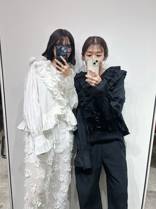 crinkle crinkle crinkle】frill poncho L/S blouse/フリル