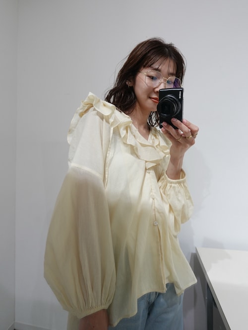 crinkle crinkle crinkle】sheer ruffle blouse/シアーラッフル