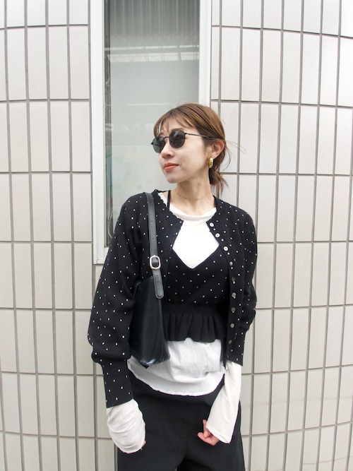 セール】【crinkle crinkle crinkle】dot cami/ドットキャミ（ニット