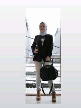 「stradivarius（ストラディバリウス）のアイテム（ブーティ）」を使った、Widia Fitriannyaさん（レディース・158cm）の秋コーディネート