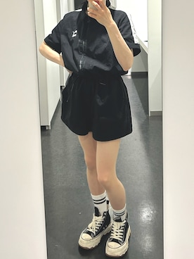 「PUMA（プーマ）のアイテム（オールインワン・サロペット）」を使った、きんなごんさん（レディース・155cm）の夏コーディネート