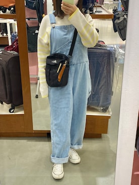 「春ニット」｜「アイテム（サロペット/オーバーオール）」を使った、hito🌼さん（レディース・147cm）の春コーディネート