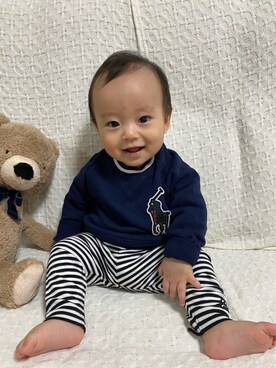 「RALPH LAUREN（ラルフ ローレン）のアイテム（トップス、その他）」を使った、ななみんさん（キッズ・70cm）の秋コーディネート